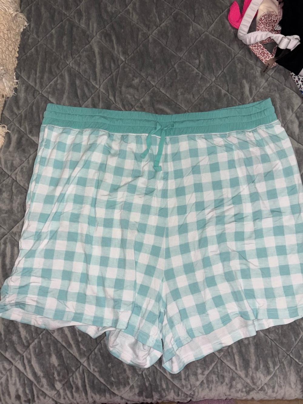 Little Sleepies Mint Green and White Gingham Men’s Shorts